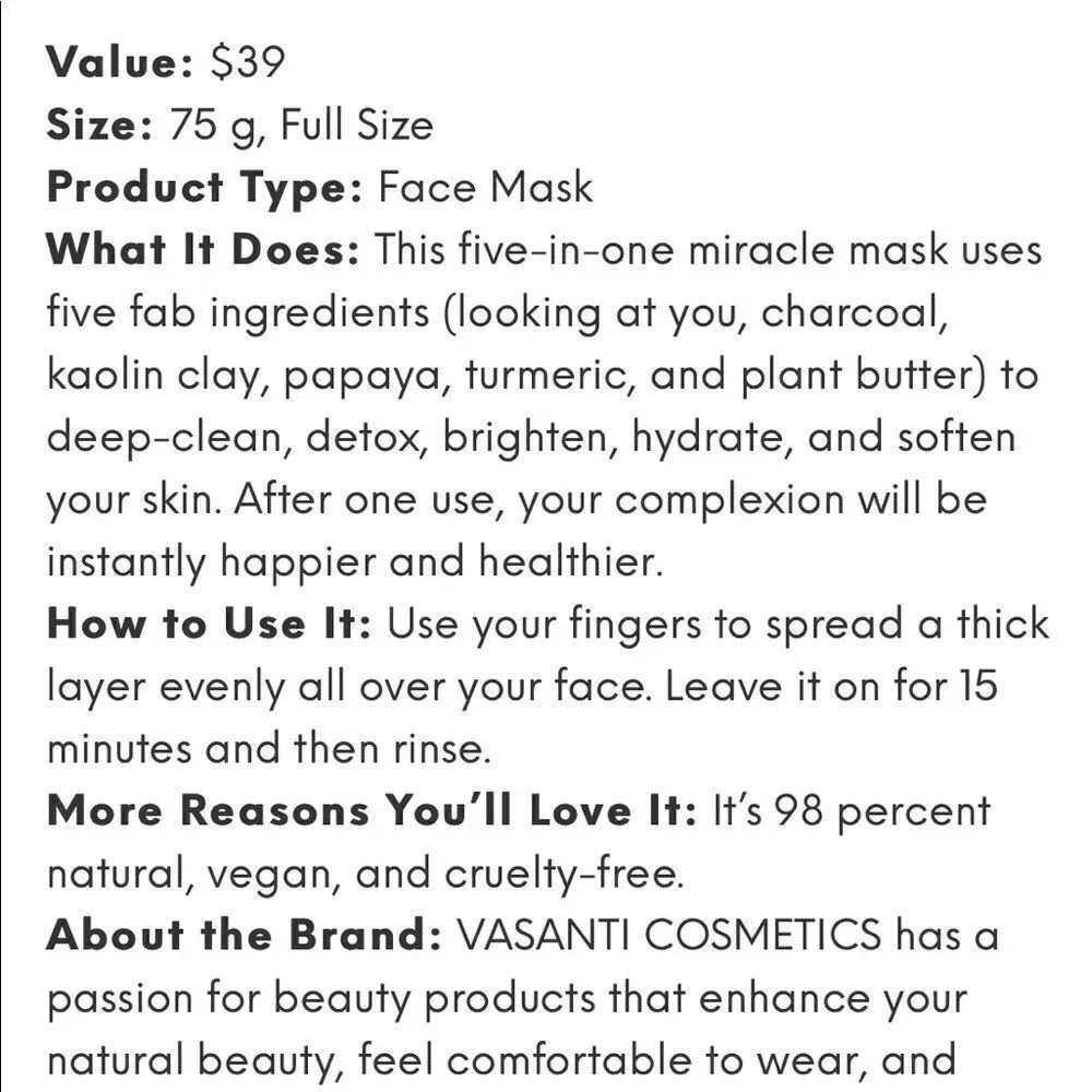VASANTI COSMETICS use my