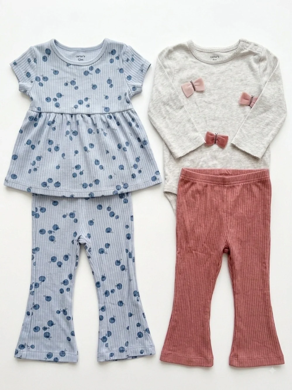 Carter's Two-Piece Blueberry Set and Bow long sleeve bodysuit with matching pant
