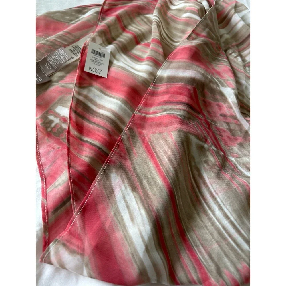 Chico's Vibrant Pink and Beige Scarf