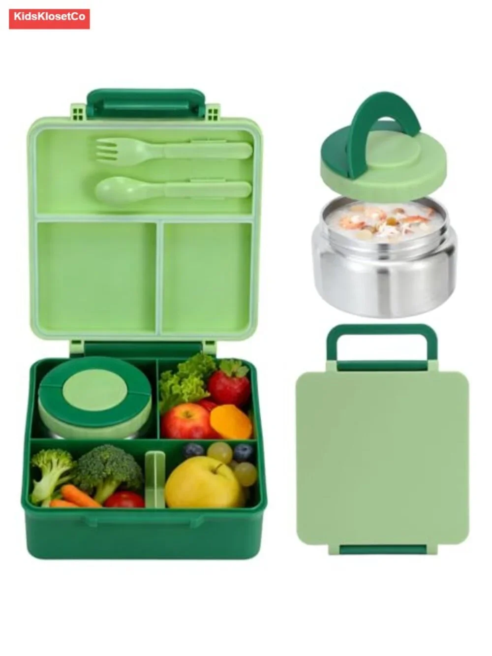 Insulated Stainless Steel Bento Lunch Box with Utensils, 1650ML Leakproof Meal