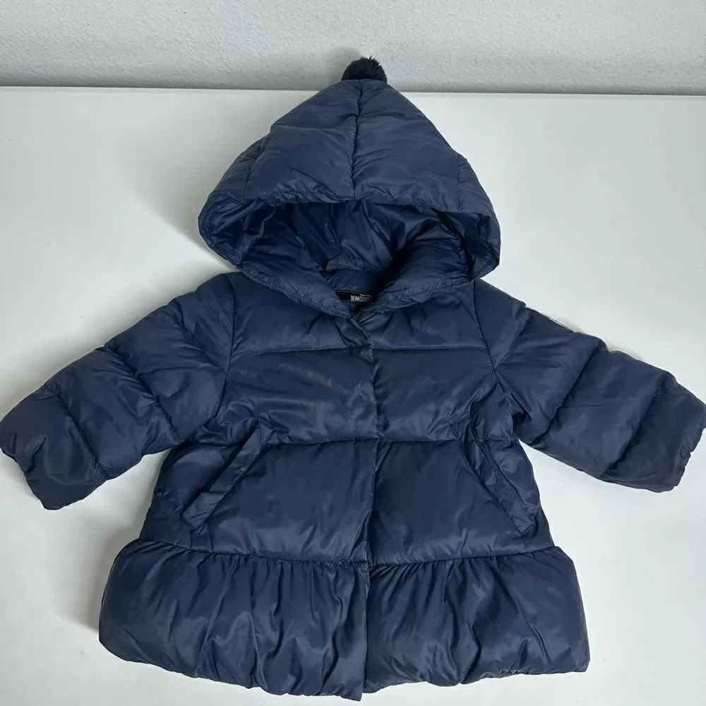 Kids Navy Hooded Puffer Jacket - Cozy Winter Coat