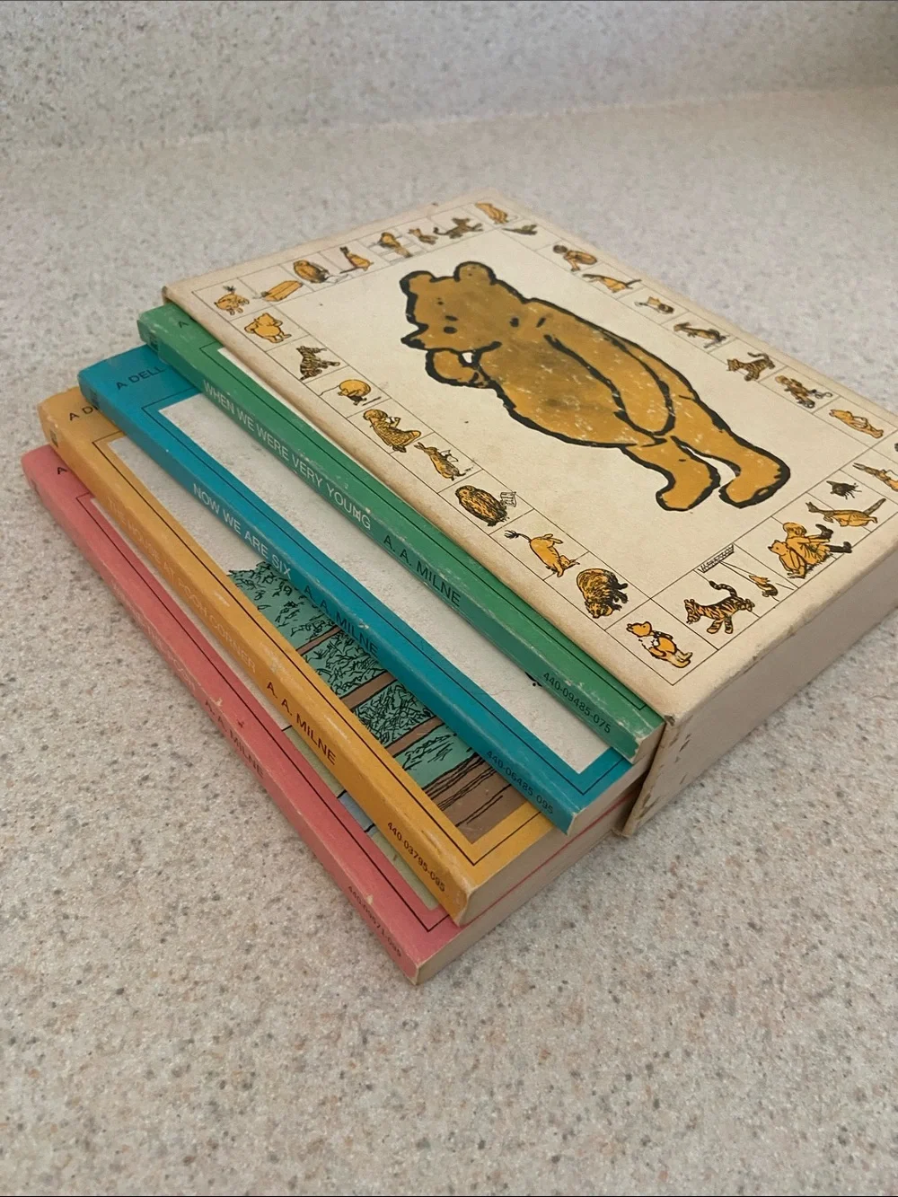Vintage 1970s Winnie the Pooh A.A. Milne 4 Book Box Set