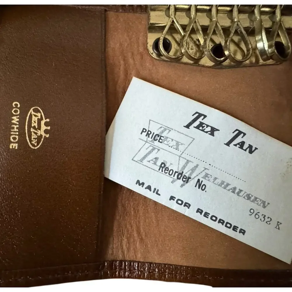 TexTan Leather 6 Key Kaddy Brown‎ USA Made Cowhide Kaspar Texas Vintage Holder