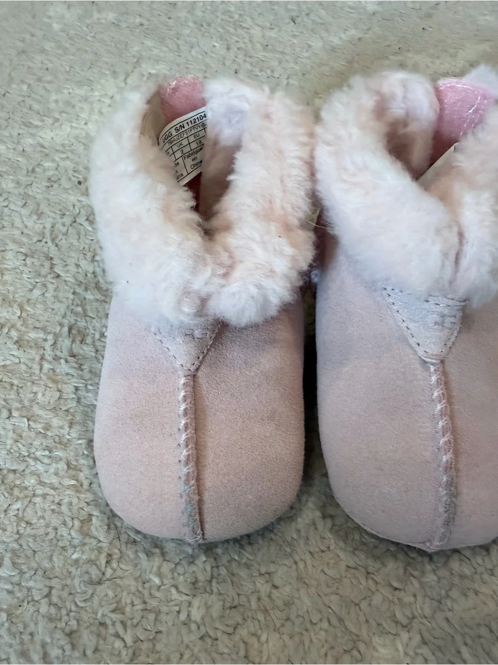 UGG Baby Pink Faux-Fur Lined Slip-On Shoes
