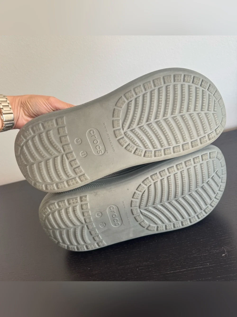 Crocs Men's Classic Crush Clog Platform Gray Size 11 Comfort