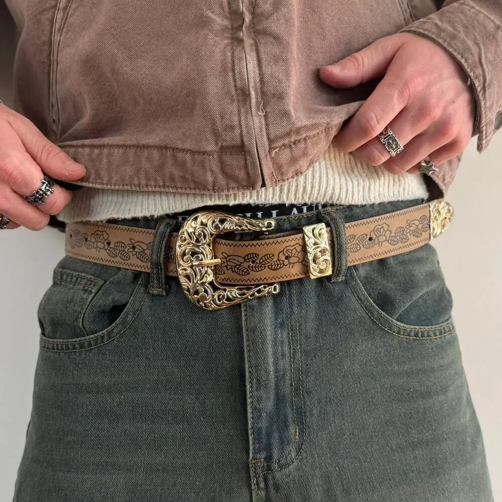Vintage style brown and gold
