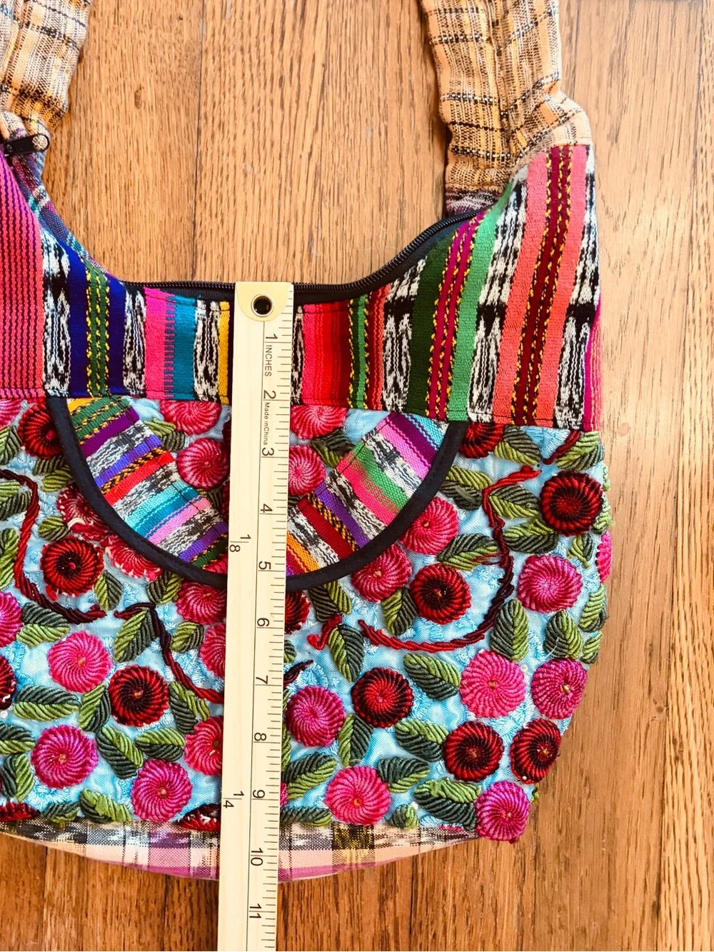 Guatemala stitched patchwork zipper