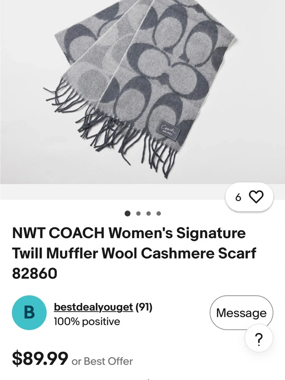Coach classic scarf