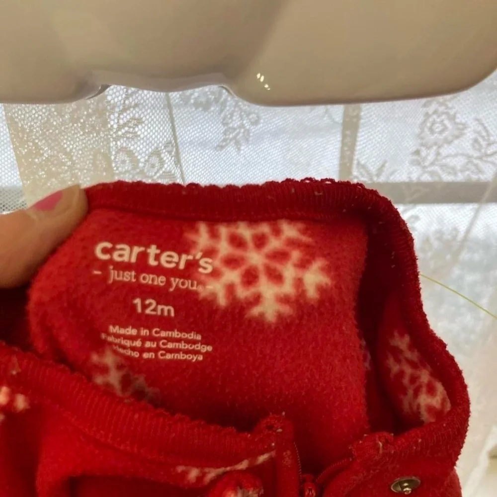 Red Carter's baby sleeper #babyfashion 12M