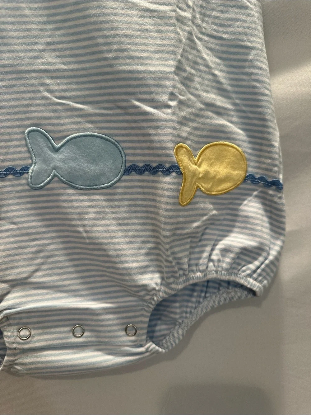 Blue Striped Fish Romper