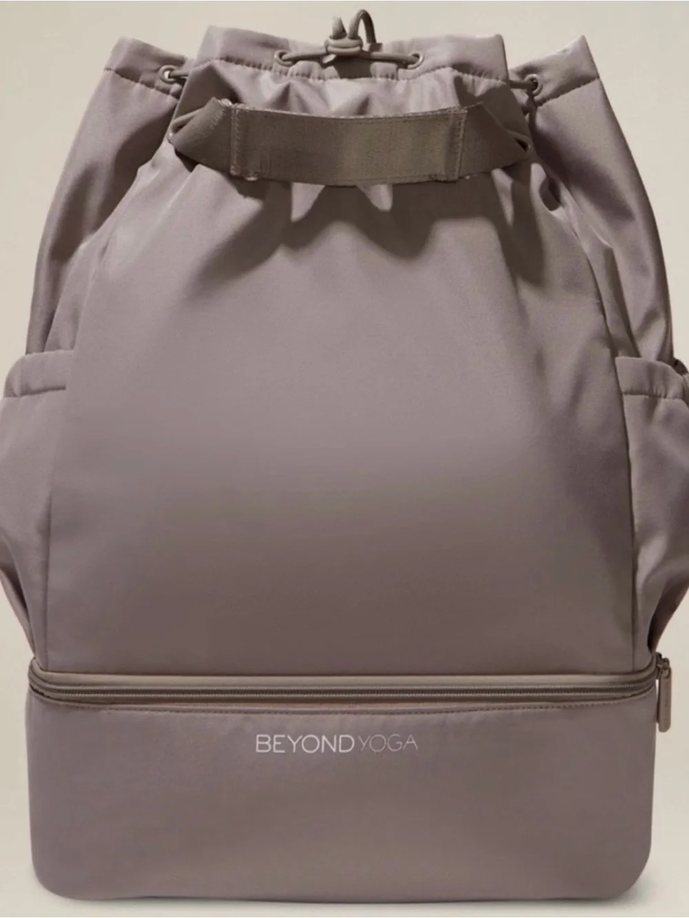 NWT Beyond Yoga Birch Drawstring Backpack with Bottom Compartment