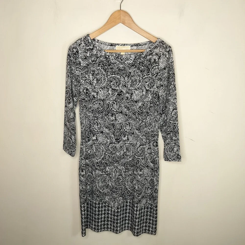 Michael Kors Stretch‎ Dress Paisley Floral Long Sleeve
