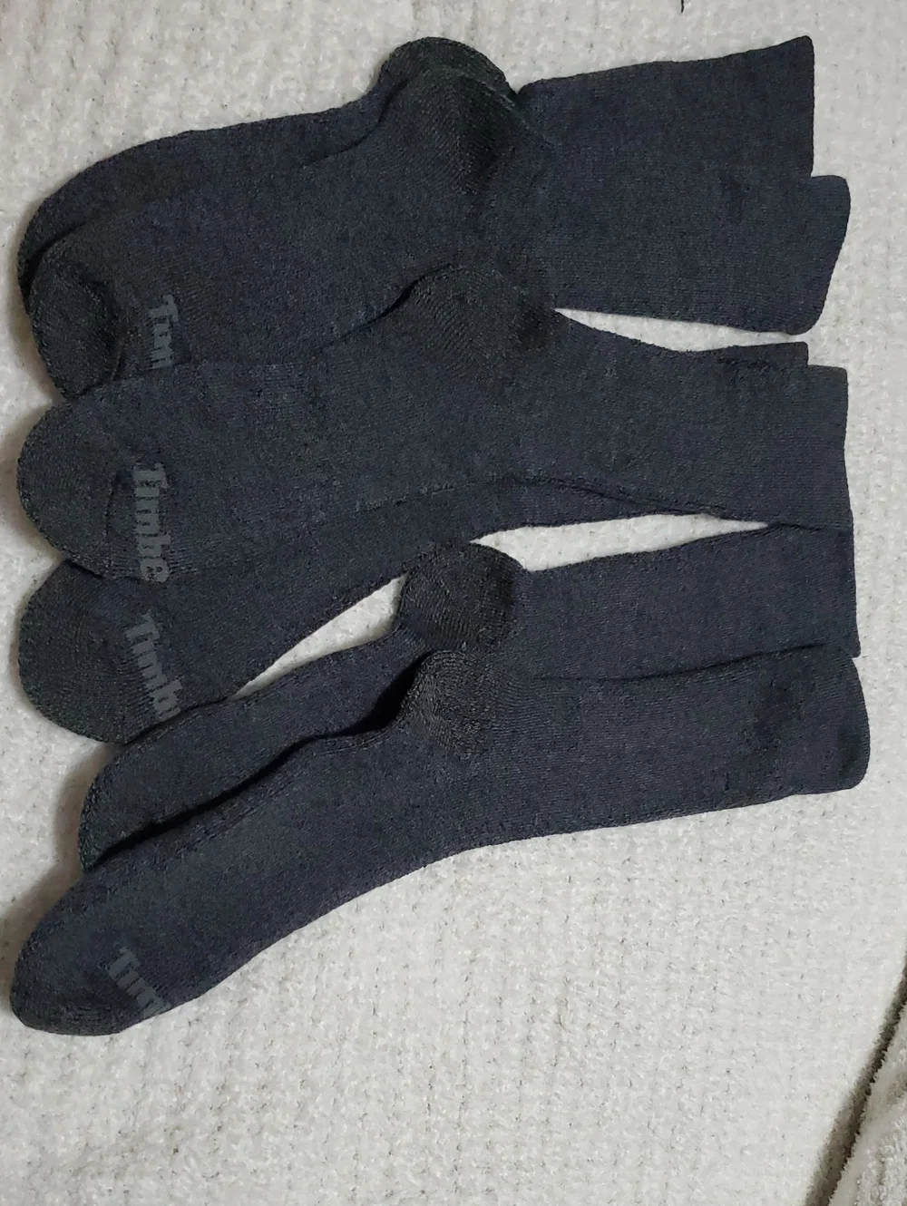 Timberland Bowden Dark Gray Men's Crew Socks - Pack of Three
