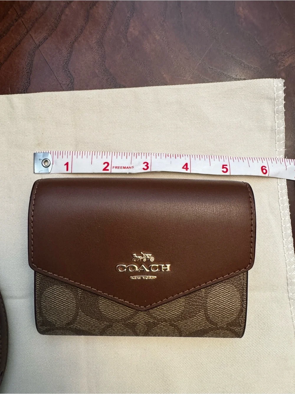 Coach Brown Signature Mini Wallet Crossbody