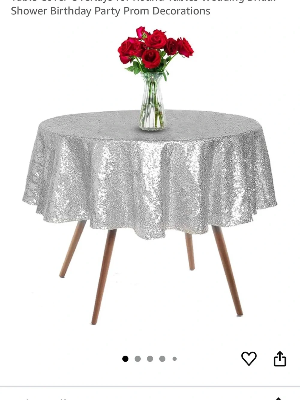 Silver Sequin Round Tablecloth - Sparkling Event Table Cover