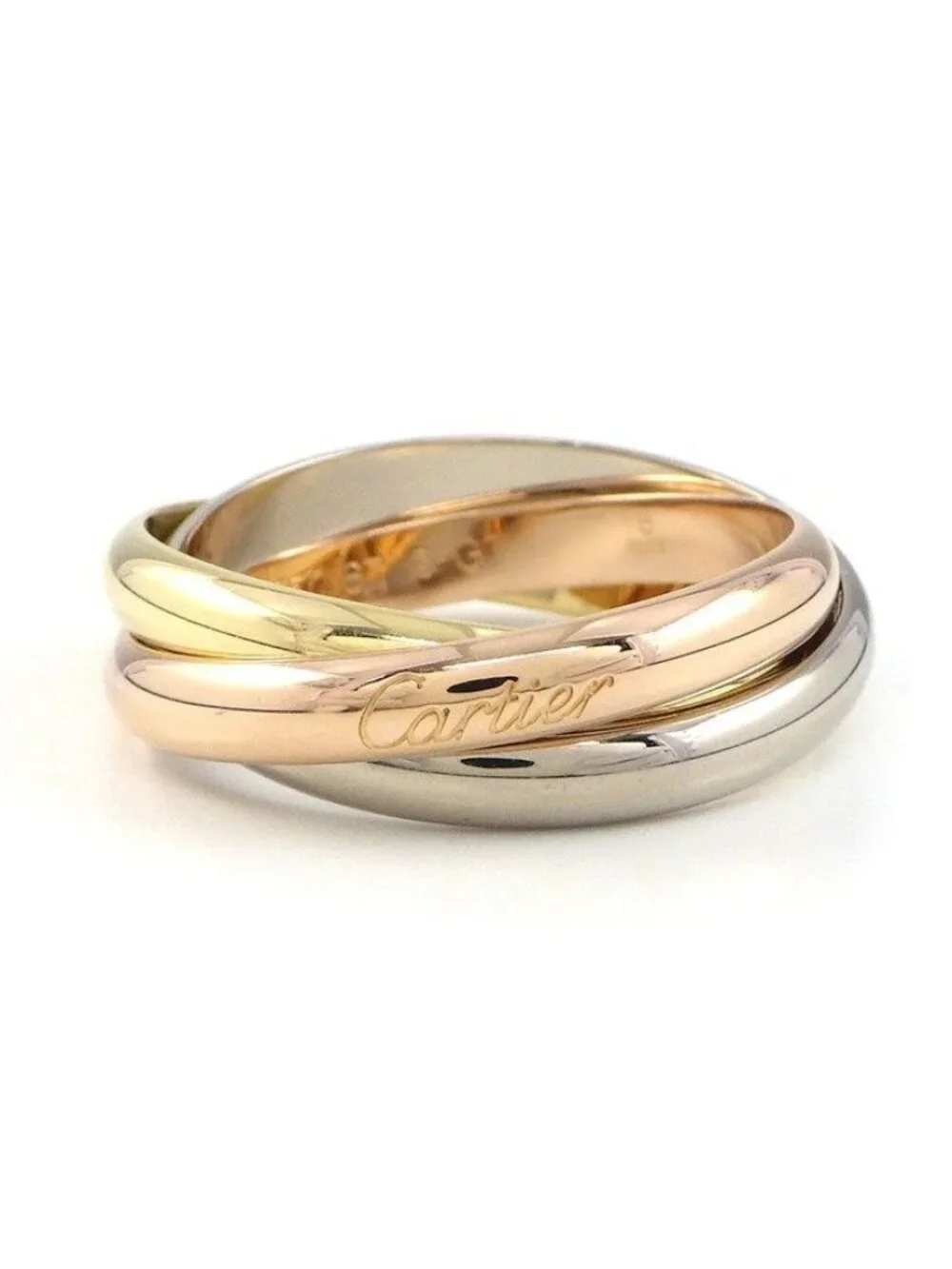 Cartier Ring Trinity Classic Three Colors 18K Pink Gold 18K White 18K Yellow