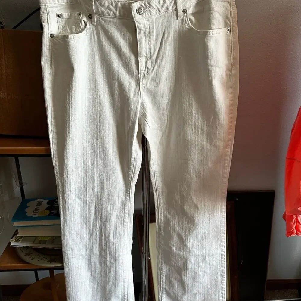 Michael Kors White Straight Leg Denim Jeans