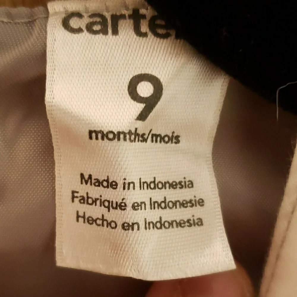 Carters shoulder 9” from