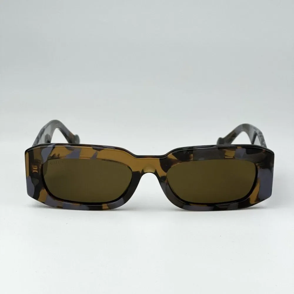 SALE! NEW Gucci GG1426S 003 Spotted Lilac Brown Unisex Rectangle Sunglasses