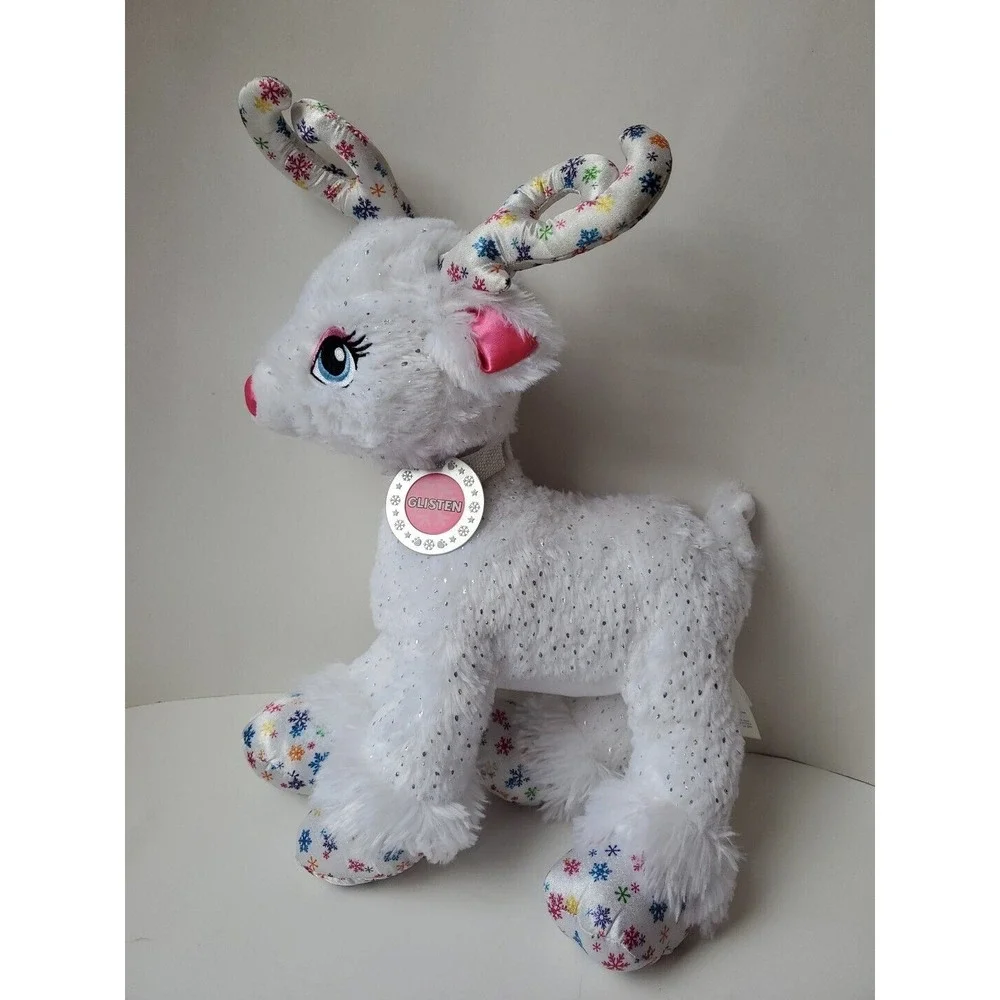 Build A Bear Snow‎ Magic Glisten Reindeer Plush Glitter Snowflake Stuffed 18