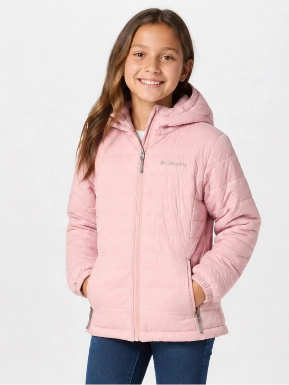 Columbia Girls XS Pink Quilted Hooded Puffer Jacket