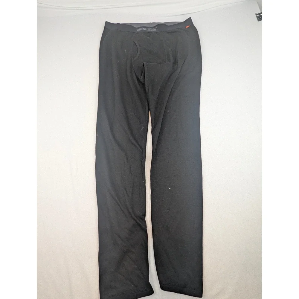 Omni-Wool Mens XL Black Thermal Base Layer Pants Wool Blend Leggings RN47325