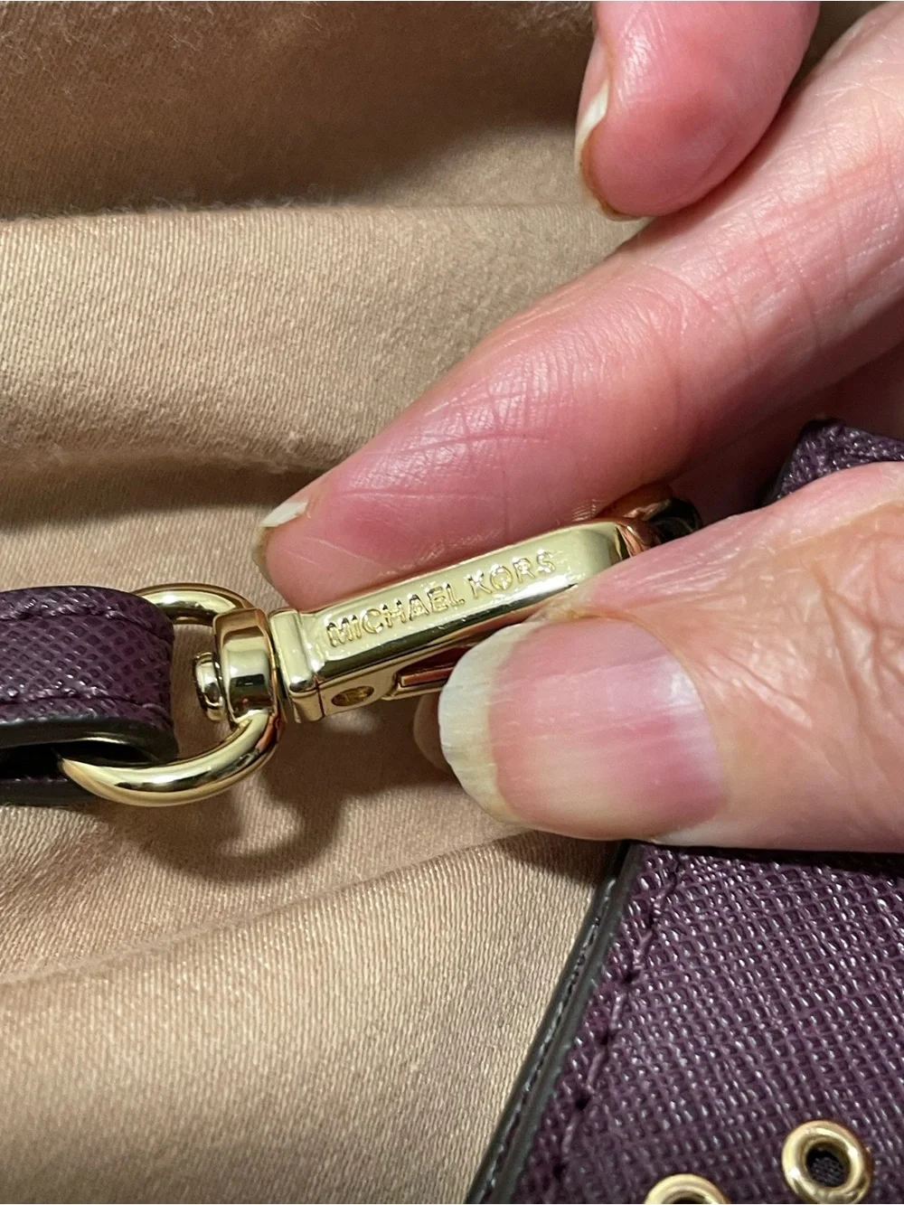 Michael Kors plum leather