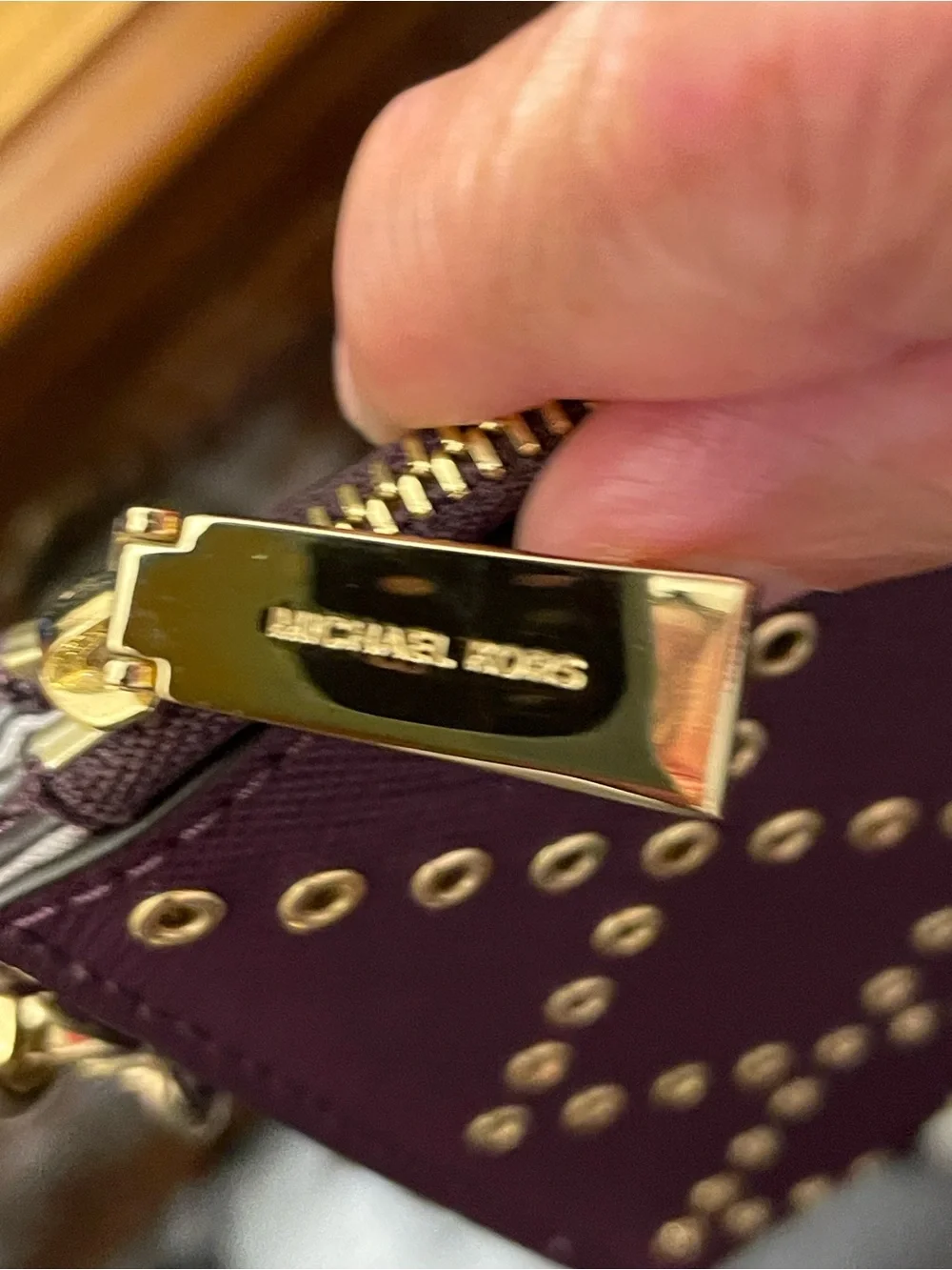 Michael Kors plum leather