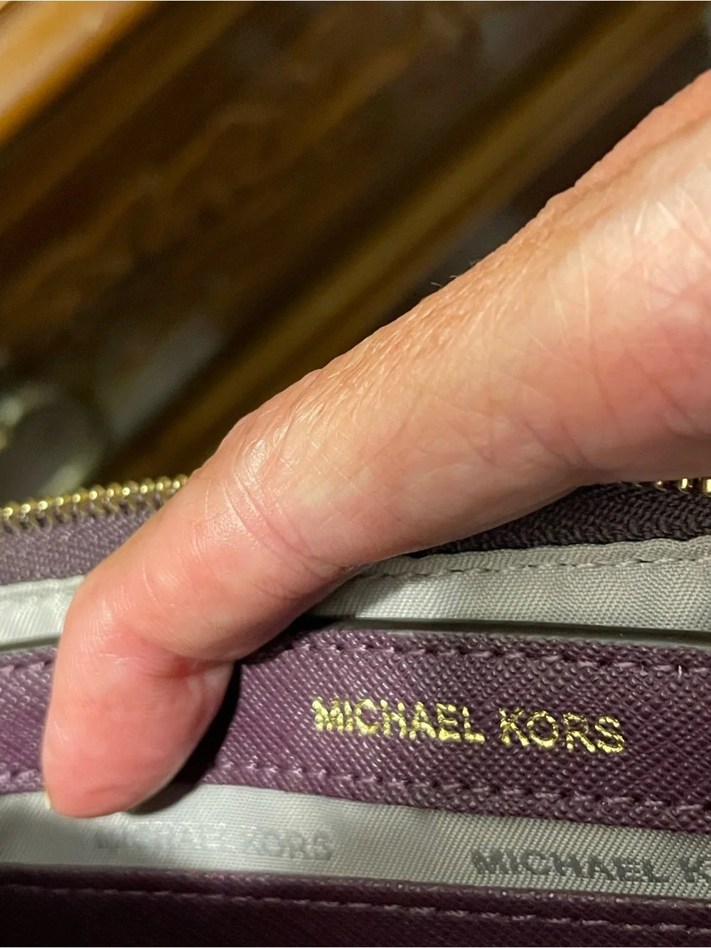 Michael Kors plum leather