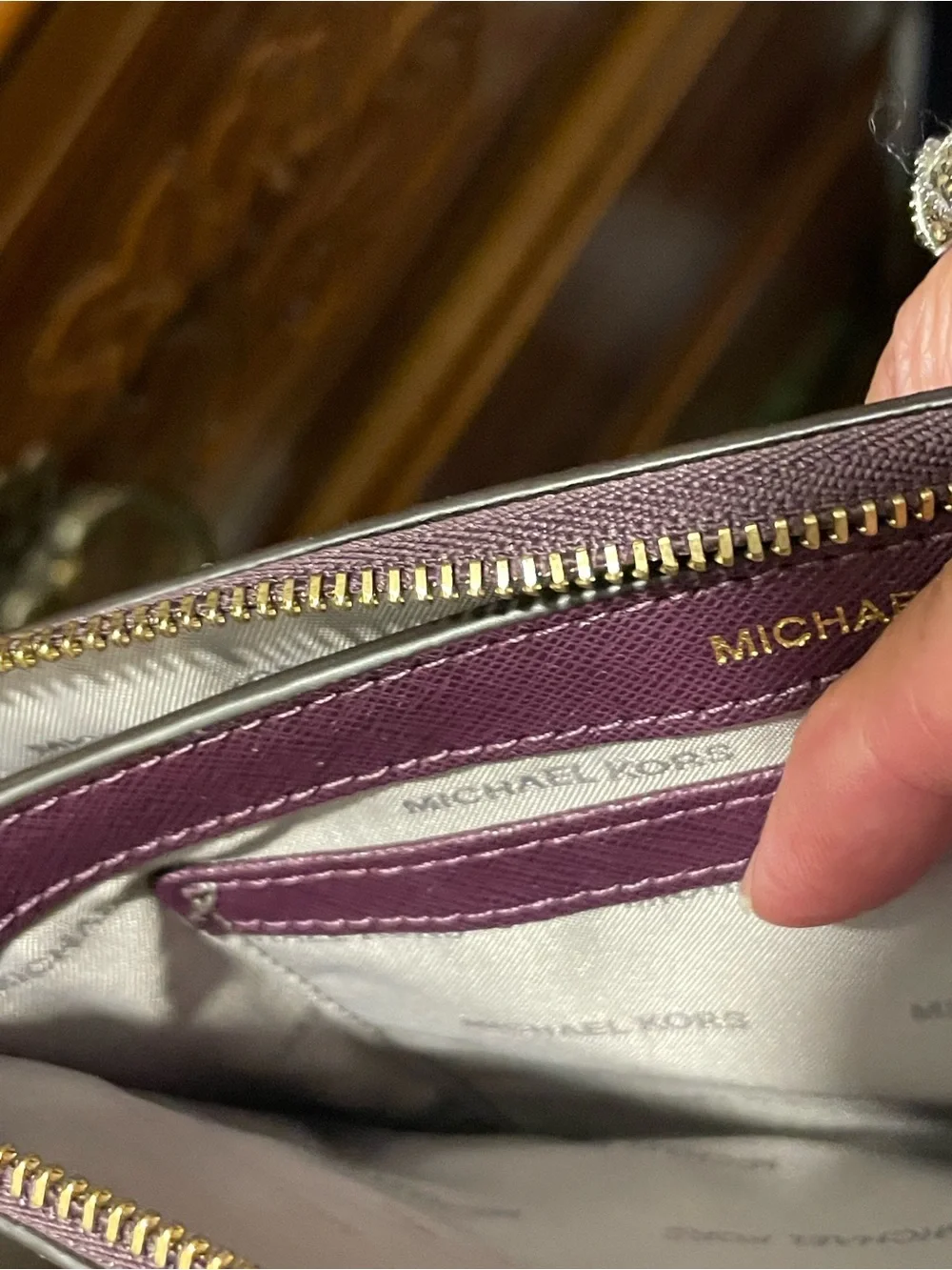 Michael Kors plum leather