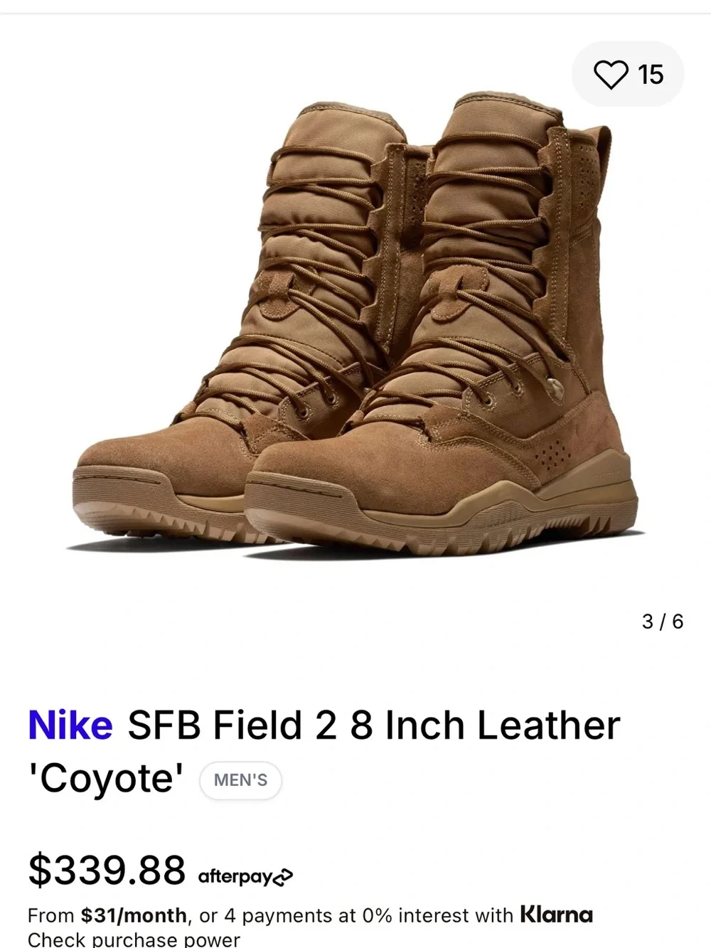 Nike Tactical Field Boots in Coyote Brown