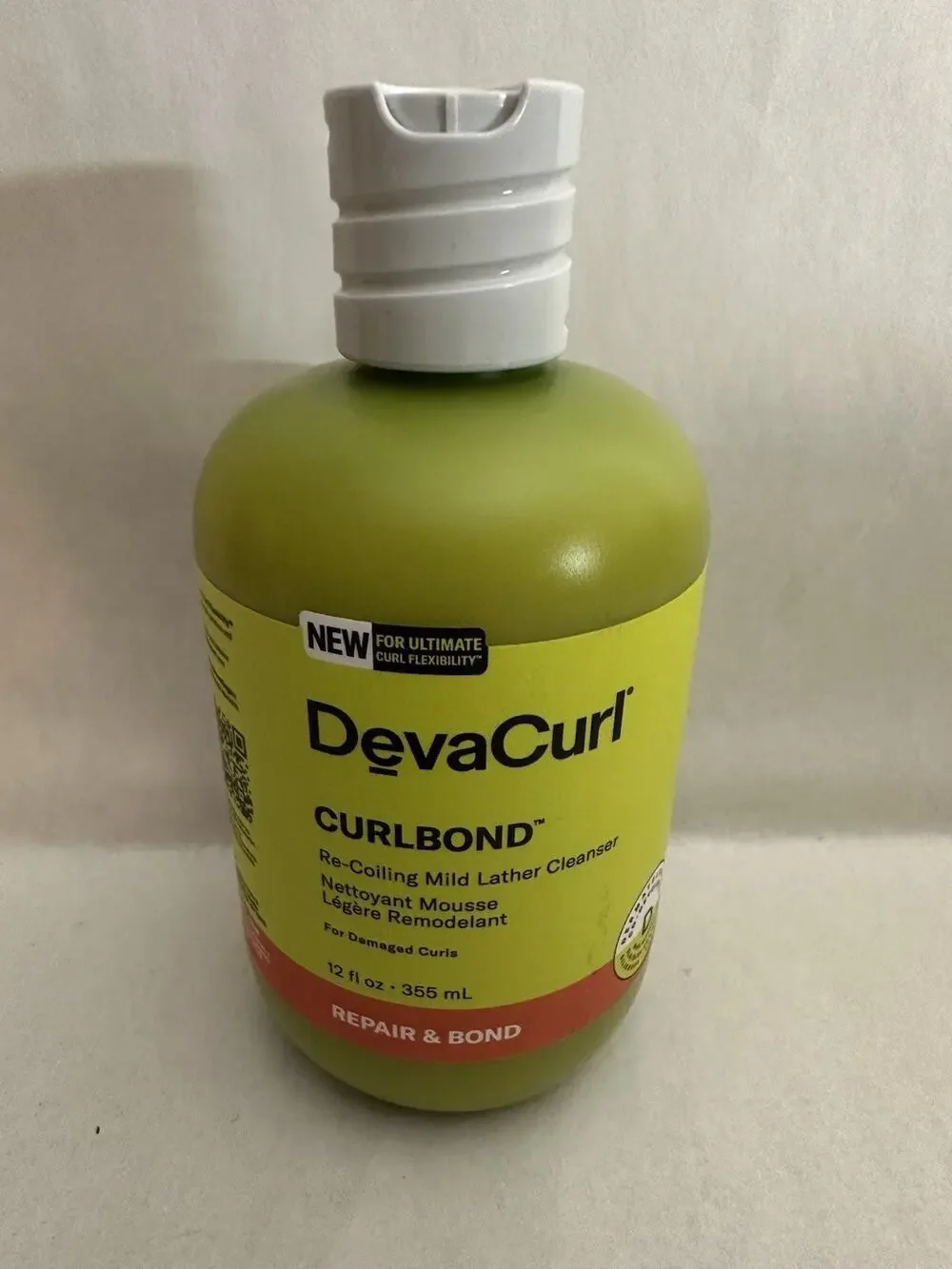 New Deva Curl Curlbond Re-Coiling Mild Lather Cleanser Repair & Bond 12 oz