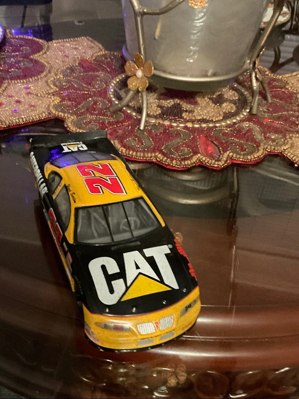 #22 Yellow & Black Die-Cast Race Car Toy for Kids
