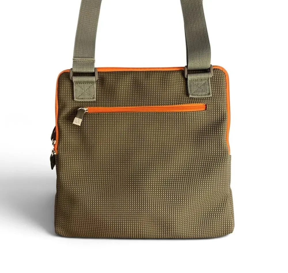 Vintage Urban Oxide UO2 Olive Green Rubber Crossbody Utility Bag, Y2K Messenger
