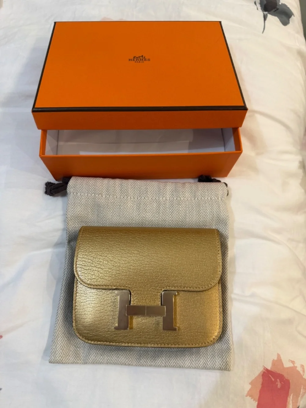 Hermes dore slim belt