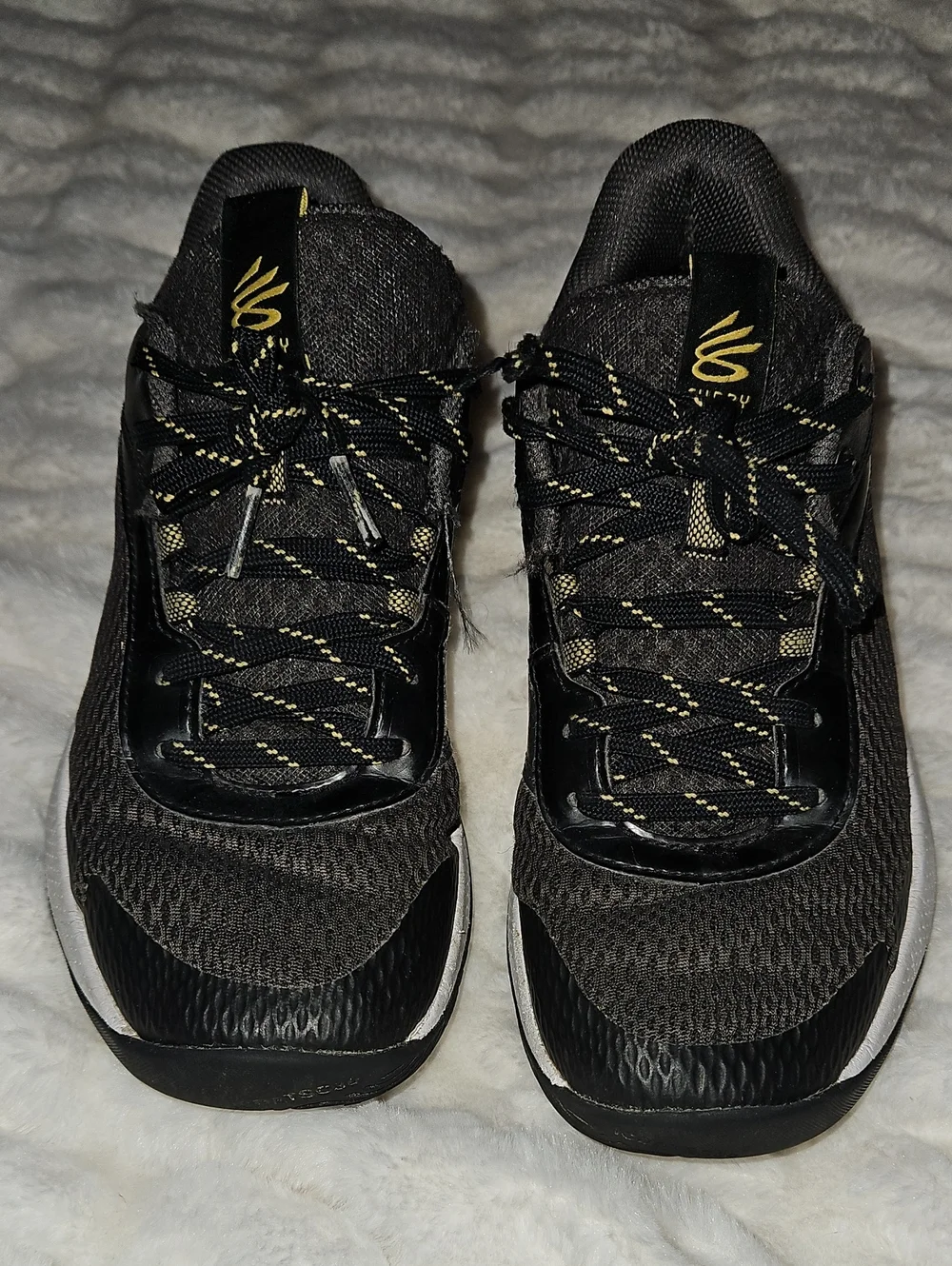Under Armour Kids Black Sneakers with Yellow Accents