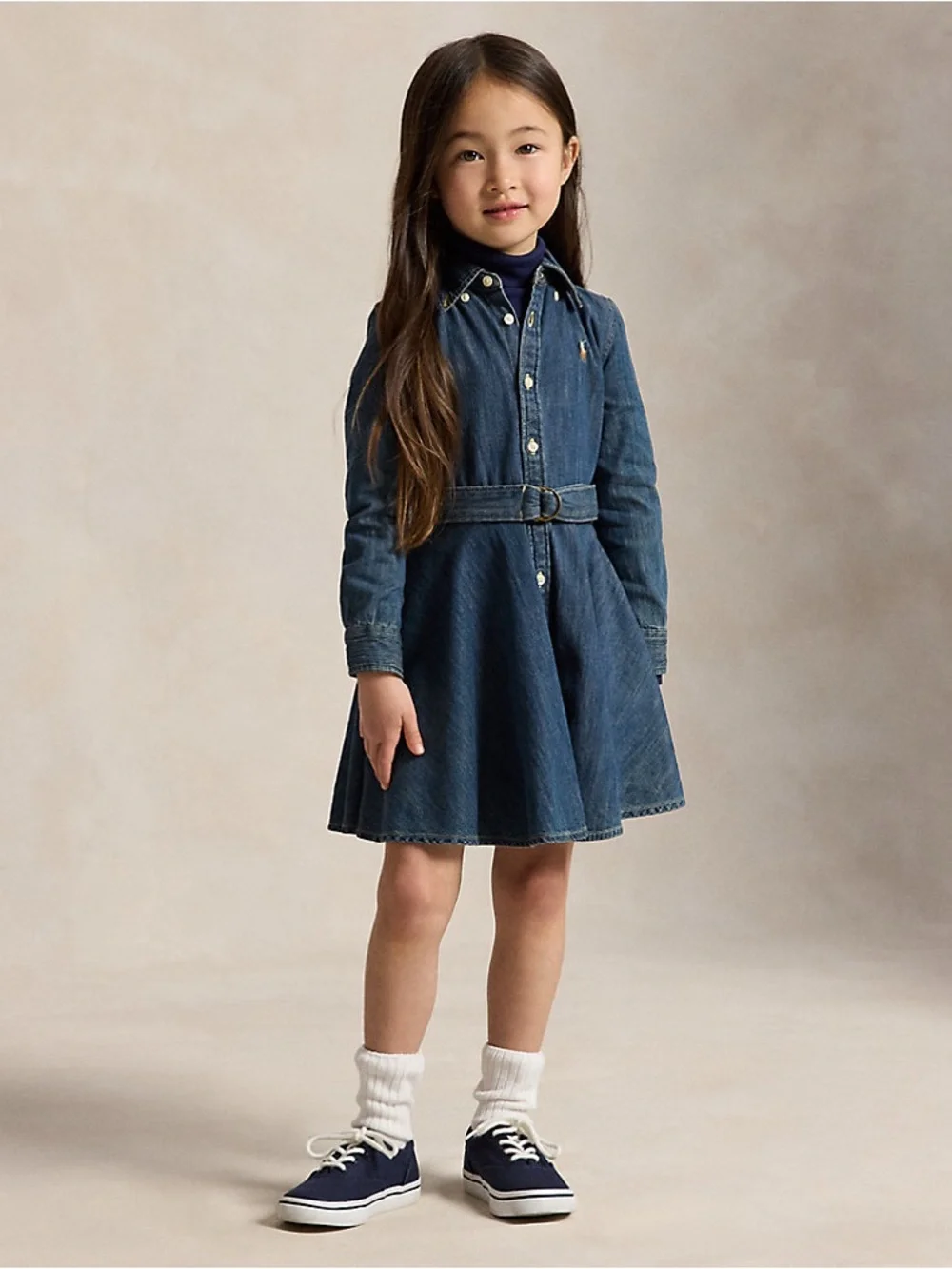 Ralph Lauren Belted Cotton Denim Shirtdress Size 2T