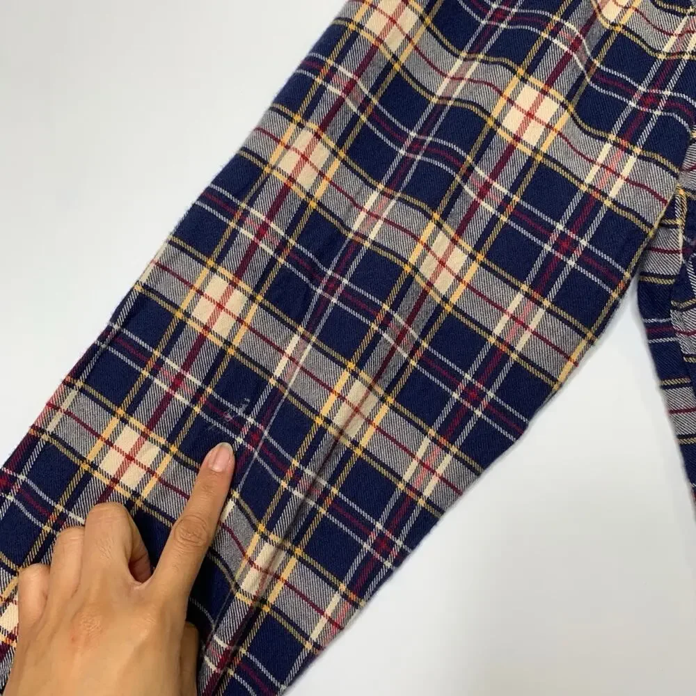J Crew Shirt Mens XL Extra Large Flannel Cotton Plaid Button Up Long‎ Sleeve