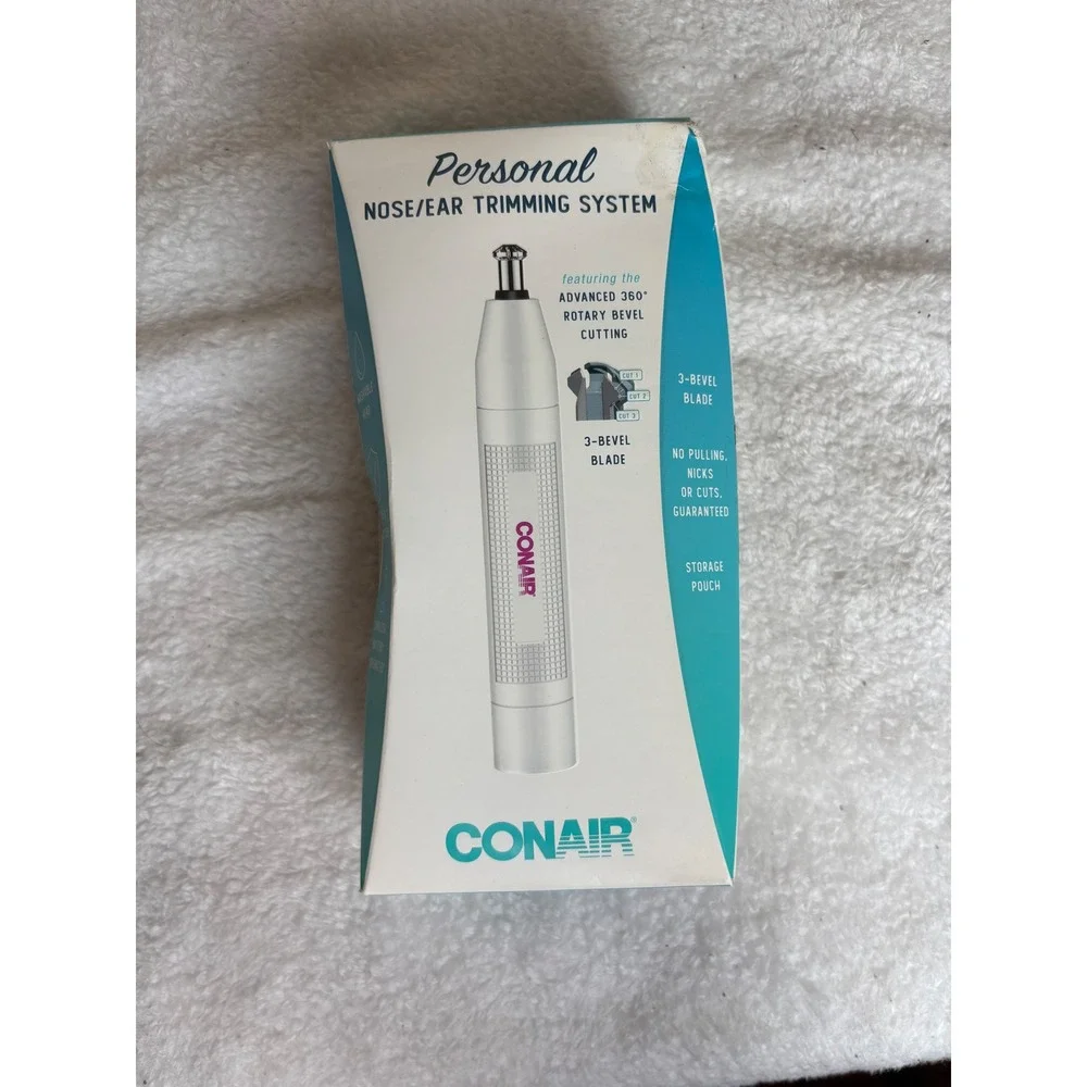Conair Personal Nose and Ear Trimming System LTN1 White 3-Bevel Blade Trimmer