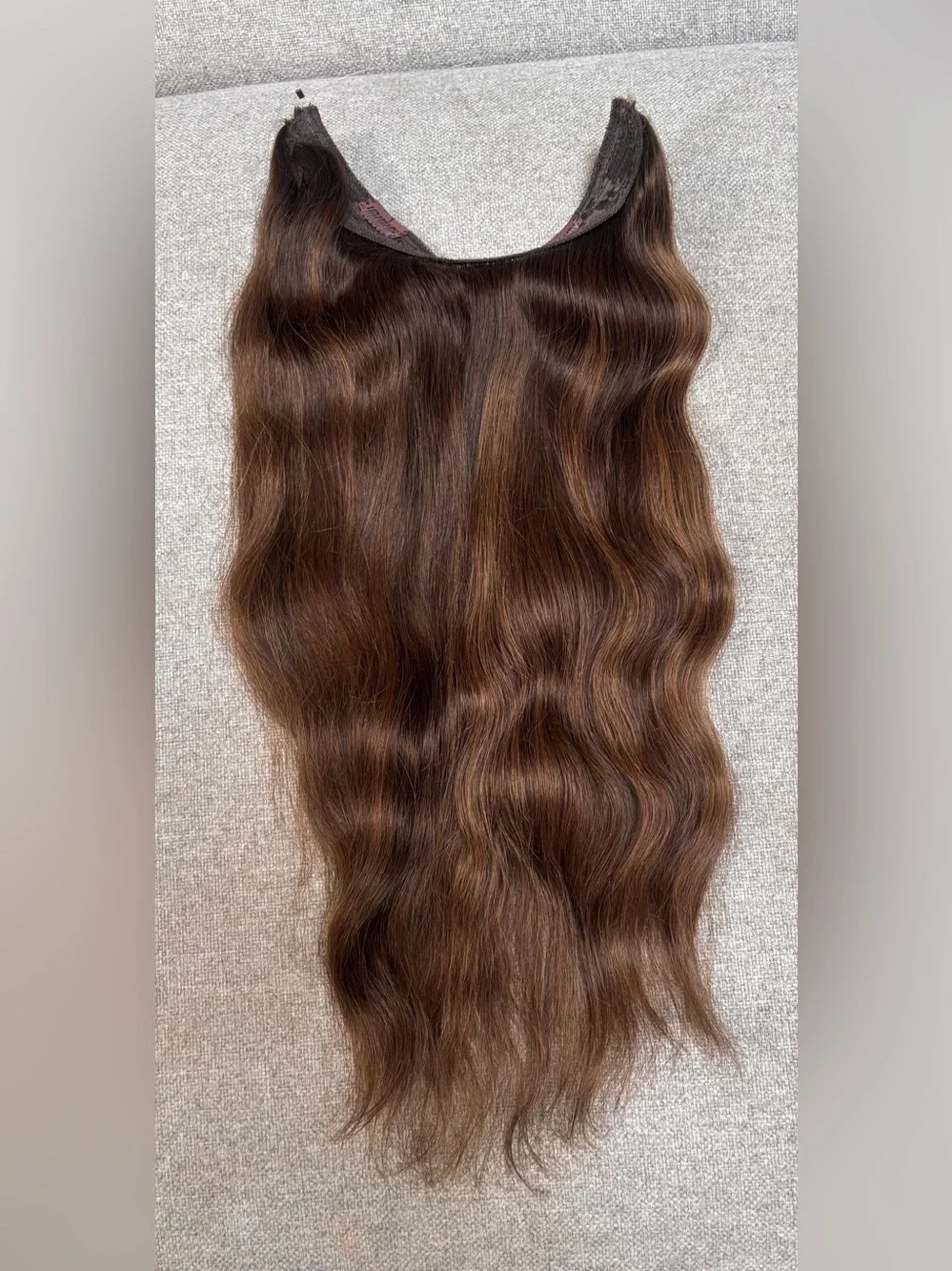 Hair halo made of 💯 virgin human hair (18”) Invisible Weft