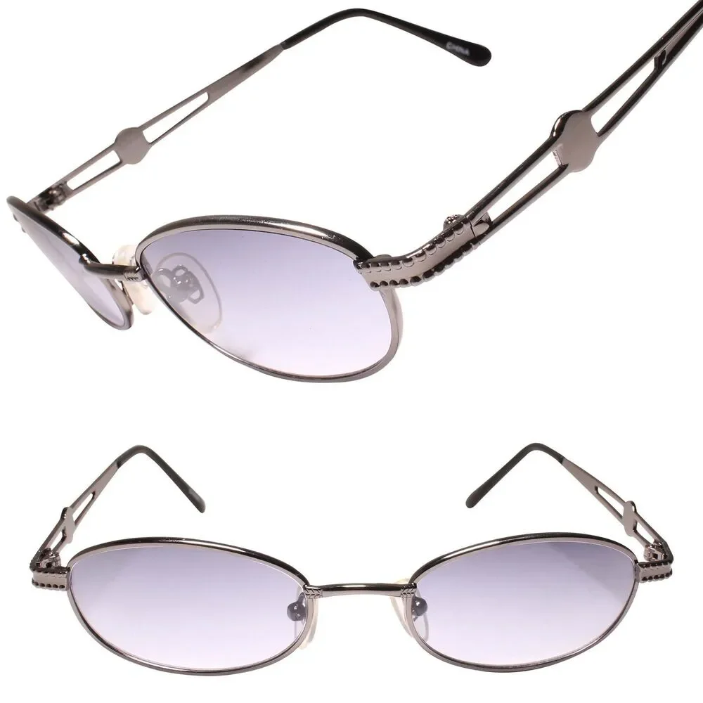 90s Y2K Classic Look with Genuine Vintage Rectangle Gunmetal Stylish Sunglasses