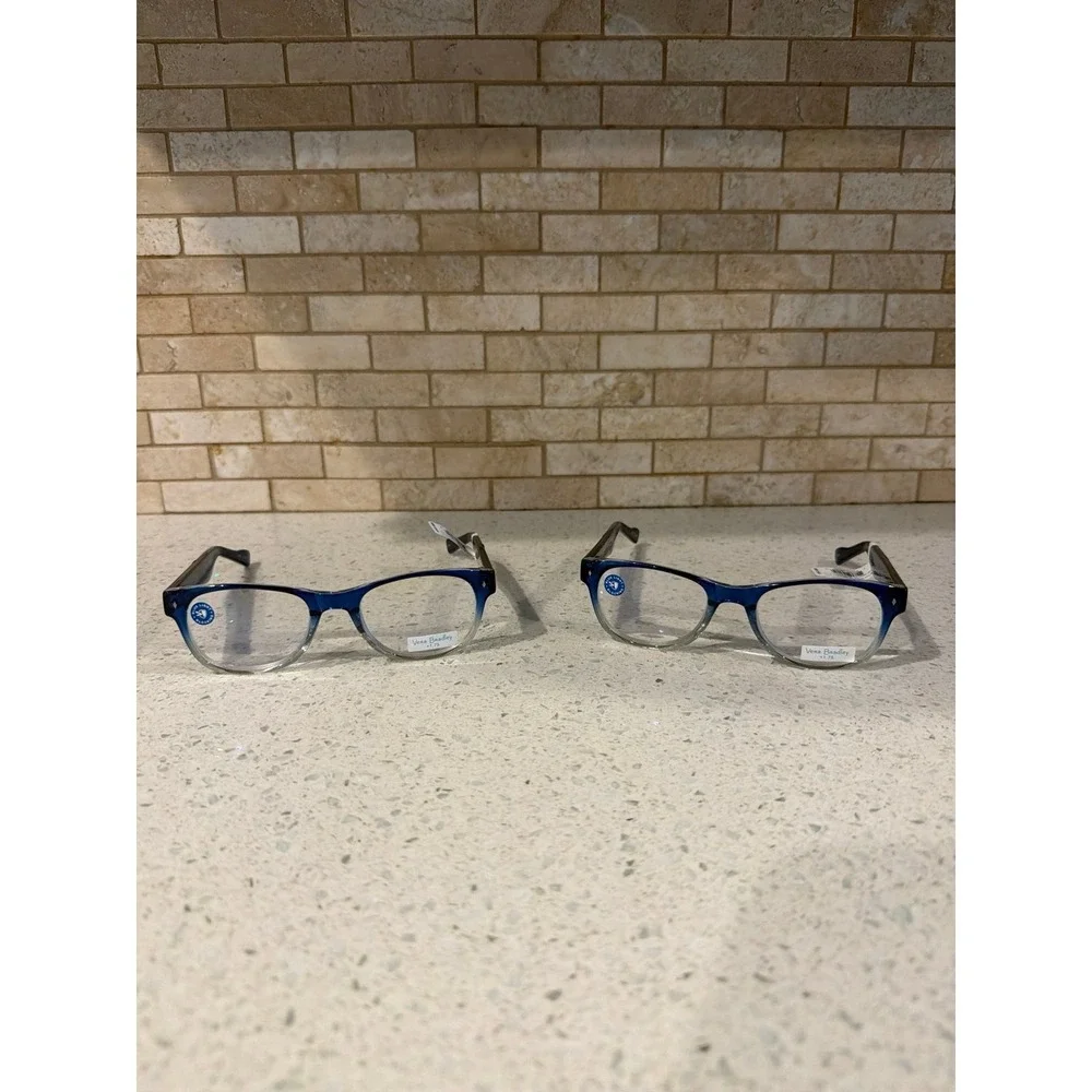 Lot of 2 Vera Bradley Courtney +1.75 Reading Glasses Morning Shells Blue nwt