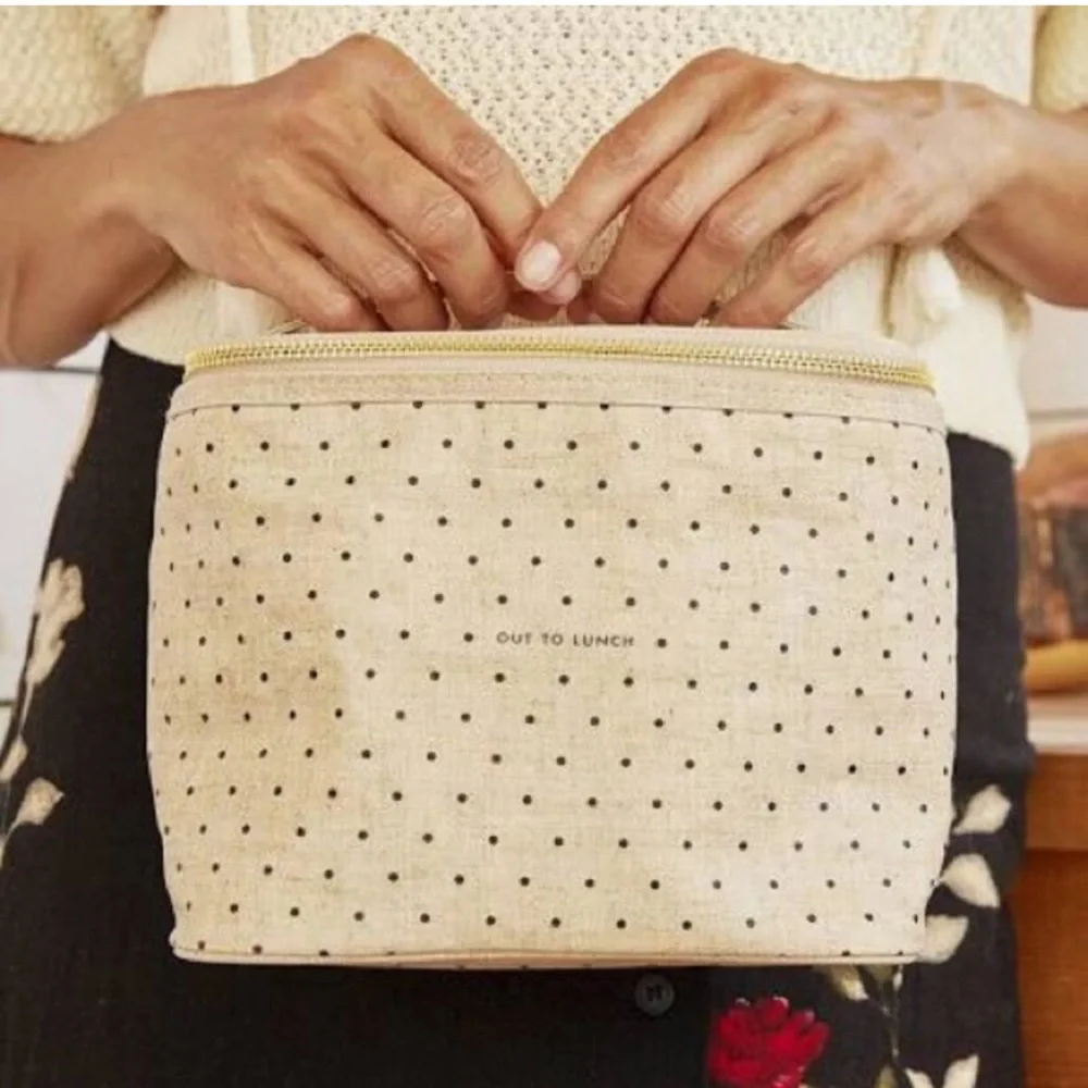 Kate Spade Polka Cot Beige Out To Lunch Lunchbox