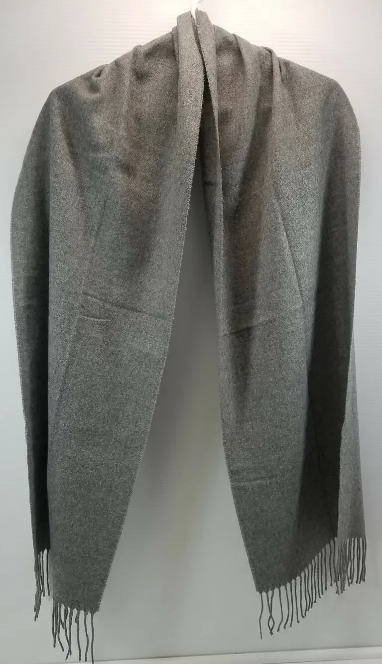 II) Lord & Taylor Women's Shawl Scarf Wrap Stole Fringed Tassels Gray Acrylic