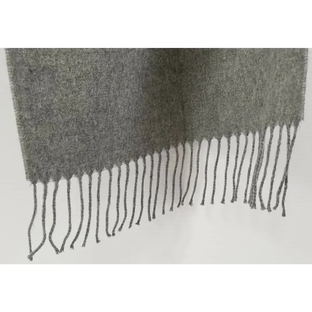 II) Lord & Taylor Women's Shawl Scarf Wrap Stole Fringed Tassels Gray Acrylic