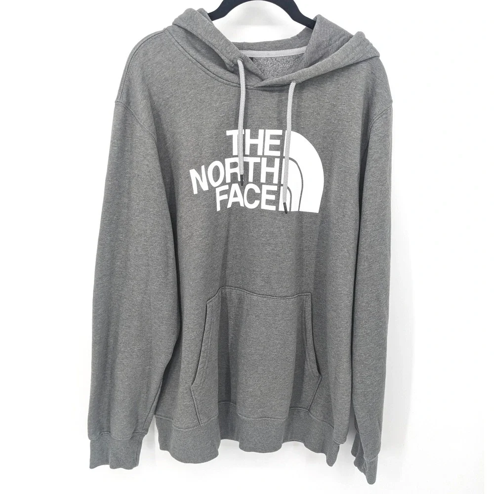 The North Face Hoodie XL‎ Mens Gray Pullover Logo Graphic Sweatshirt Outdoor