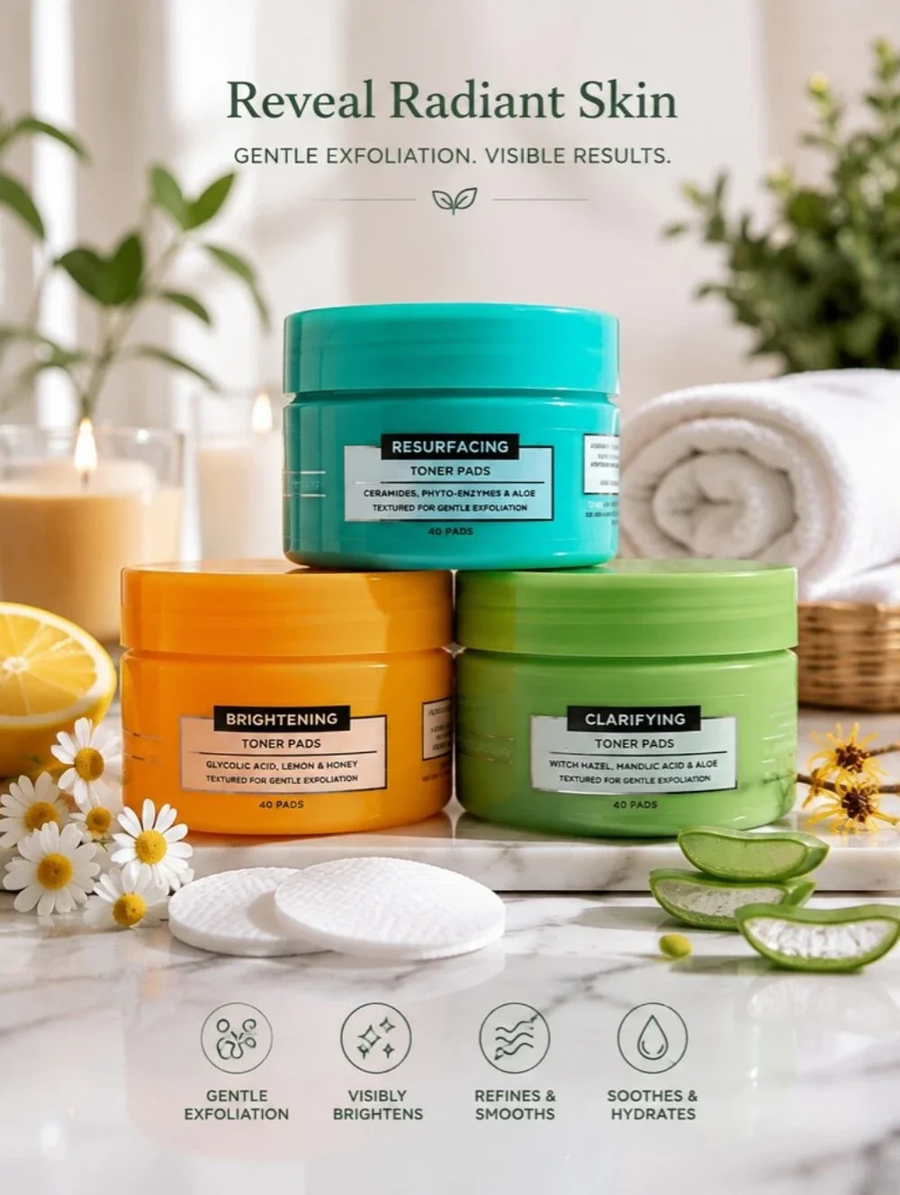GLOBAL BEAUTY CARE TONER PADS BUNDLE 3x