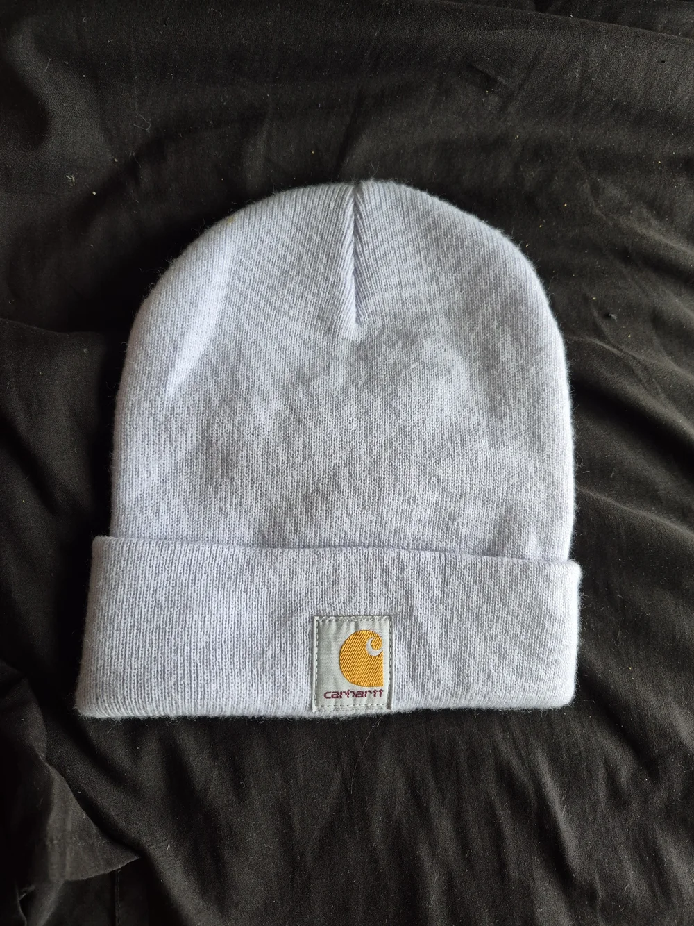 Carhartt Kids Pale Lavender Beanie with Yellow Logo Patch