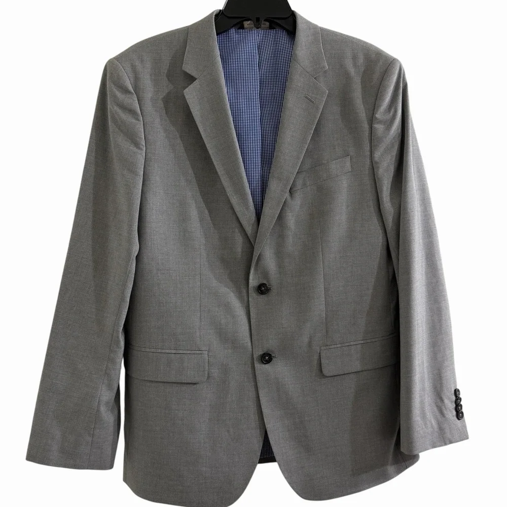 Banana Republic‎ Tailored Fit Blazer 42R Gray Sport Coat Gingham Lined