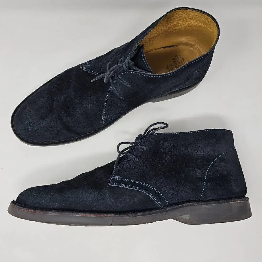 BROOKS BROTHERS MADE IN ITALY BLUE SUEDE LEATHER CHUKKA BOOTS MENS SIZE 13